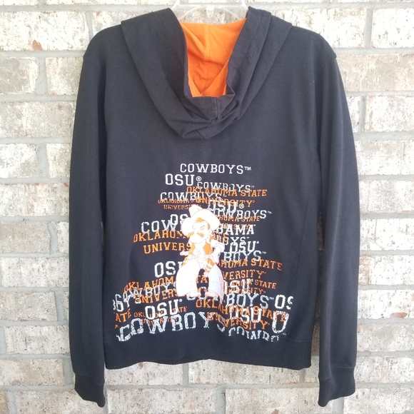 OSU OOKLAHOMA State Cowboys MEDIUM Black Zip-up HOODIE Emerson Street Collegiate - Picture 4 of 10